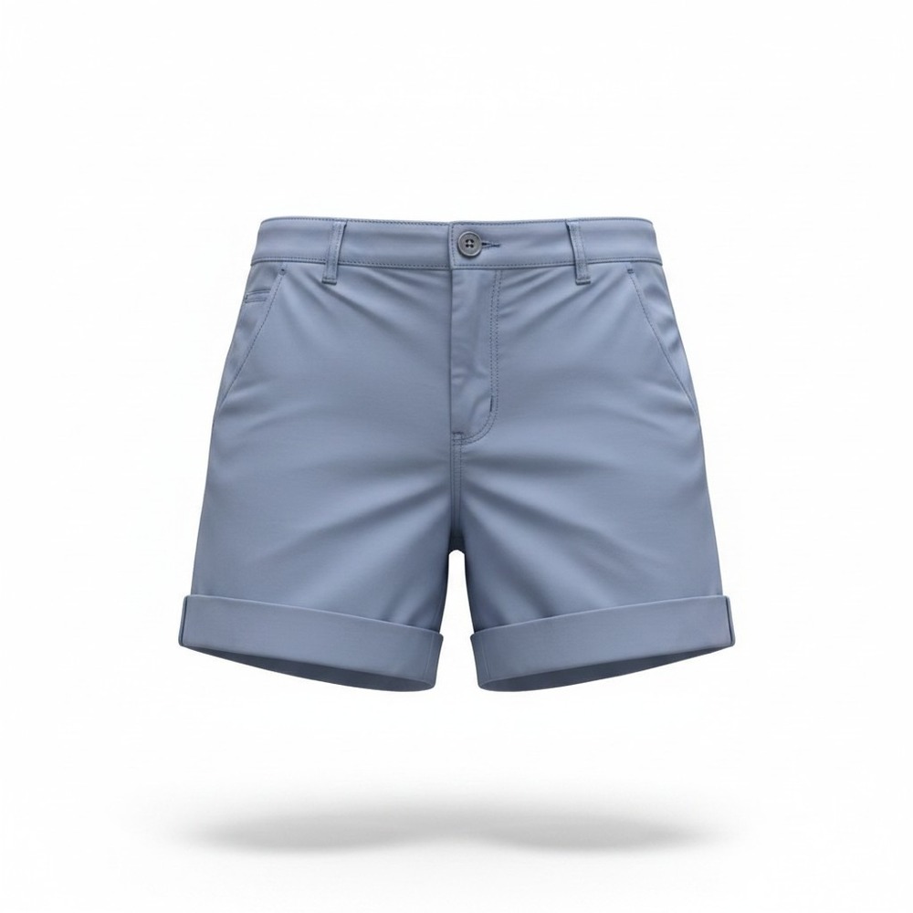 Old Navy Womens Mid‎ Rise Chino Shorts Blue Cuffed Stretch Size 16